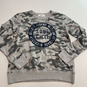 Soul Cycle Grey Camo Camouflage Sweatshirt Size Small